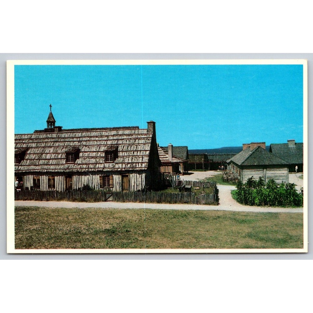 Postcard Michigan Mackinaw City Fort Michilimackinac French c1970s Unposted VTG